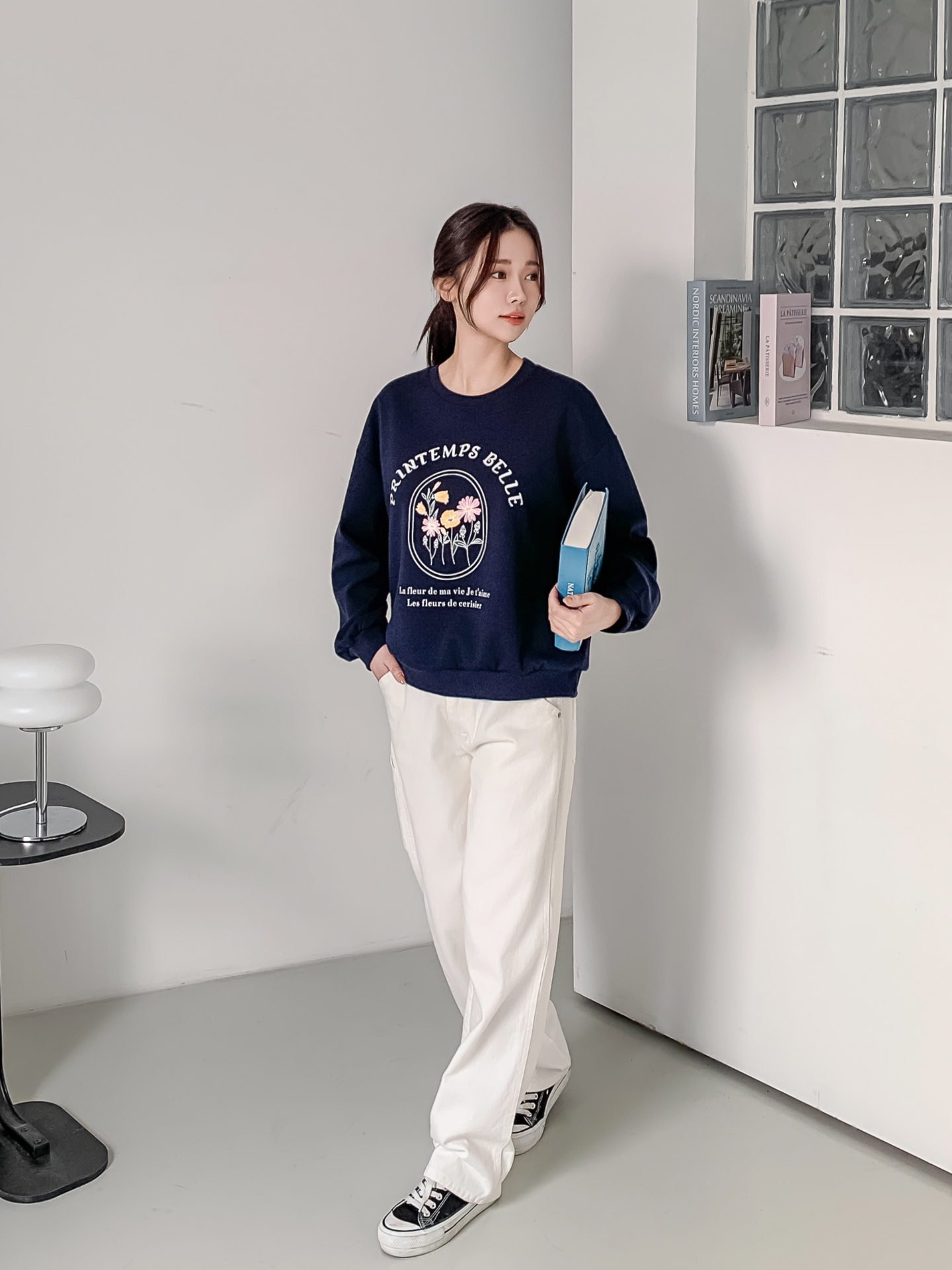 ラウンドネックオーバーサイズ長袖レタリングプリントスウェット | 詳細画像22