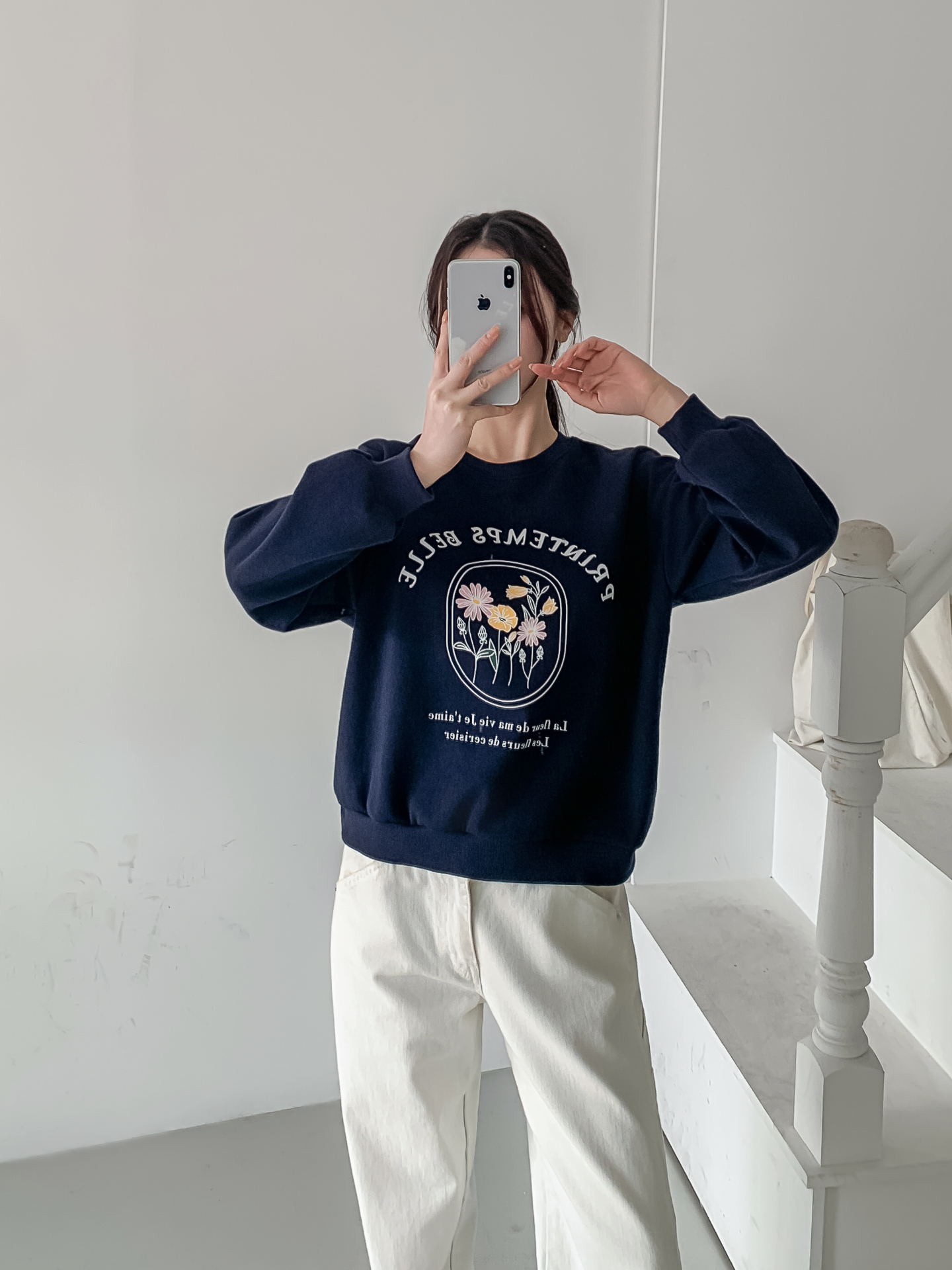 ラウンドネックオーバーサイズ長袖レタリングプリントスウェット | 詳細画像30