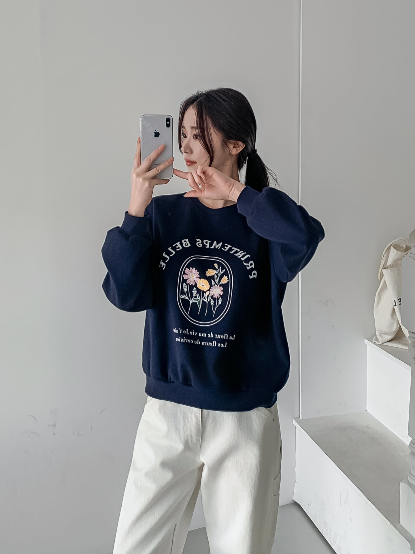 ラウンドネックオーバーサイズ長袖レタリングプリントスウェット | 詳細画像32