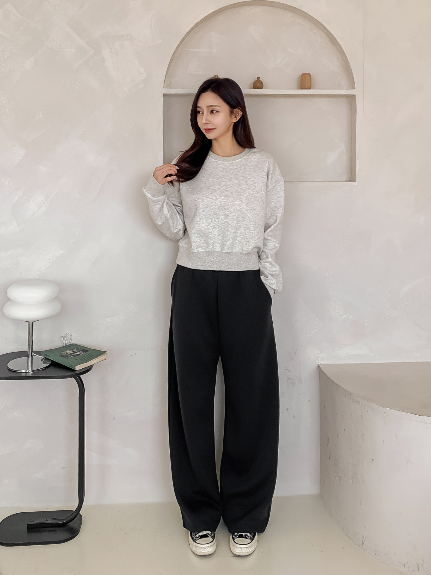 ポケットウエストゴムロングストレート無地パンツ | 詳細画像5