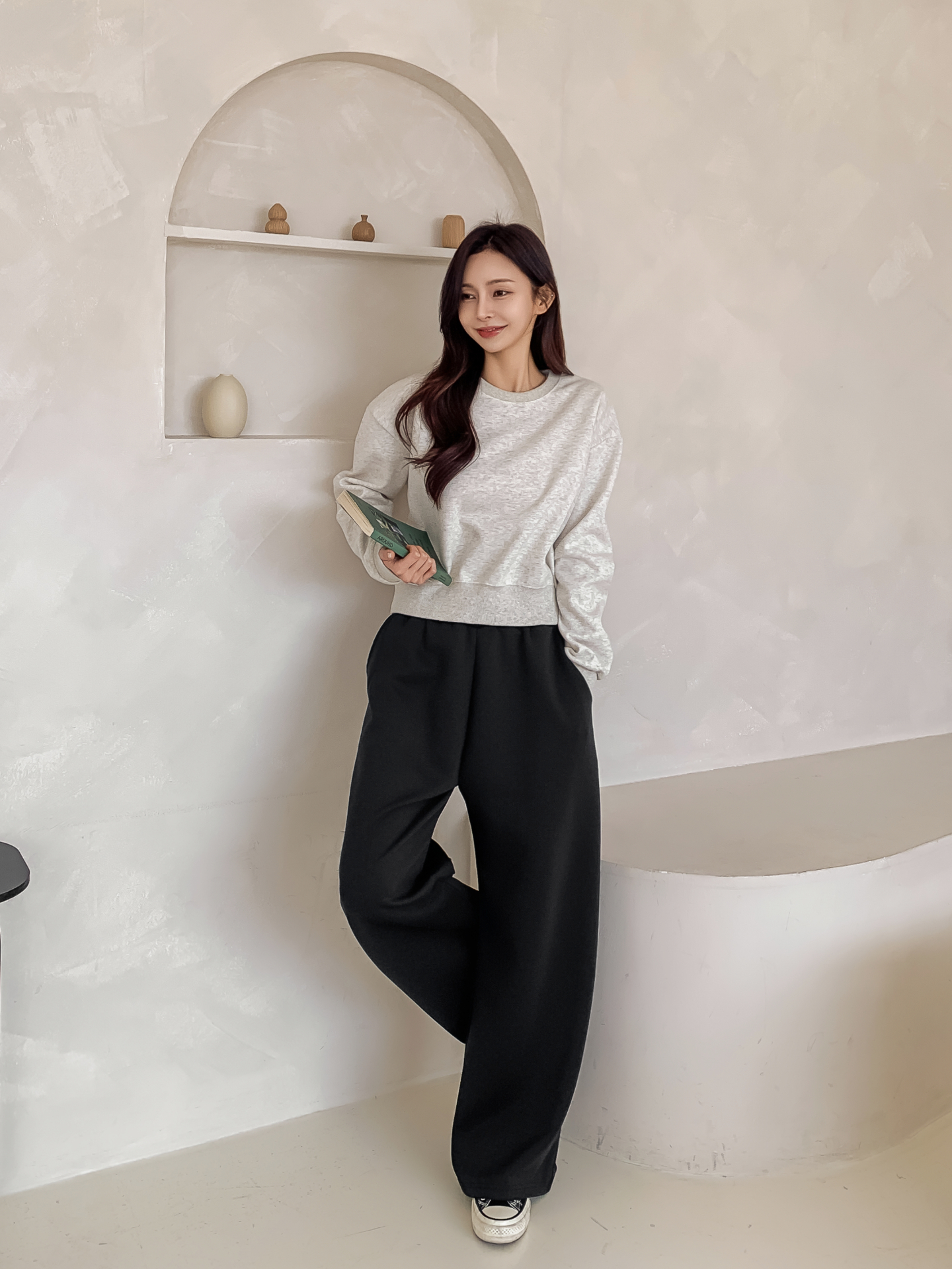 ポケットウエストゴムロングストレート無地パンツ | 詳細画像7