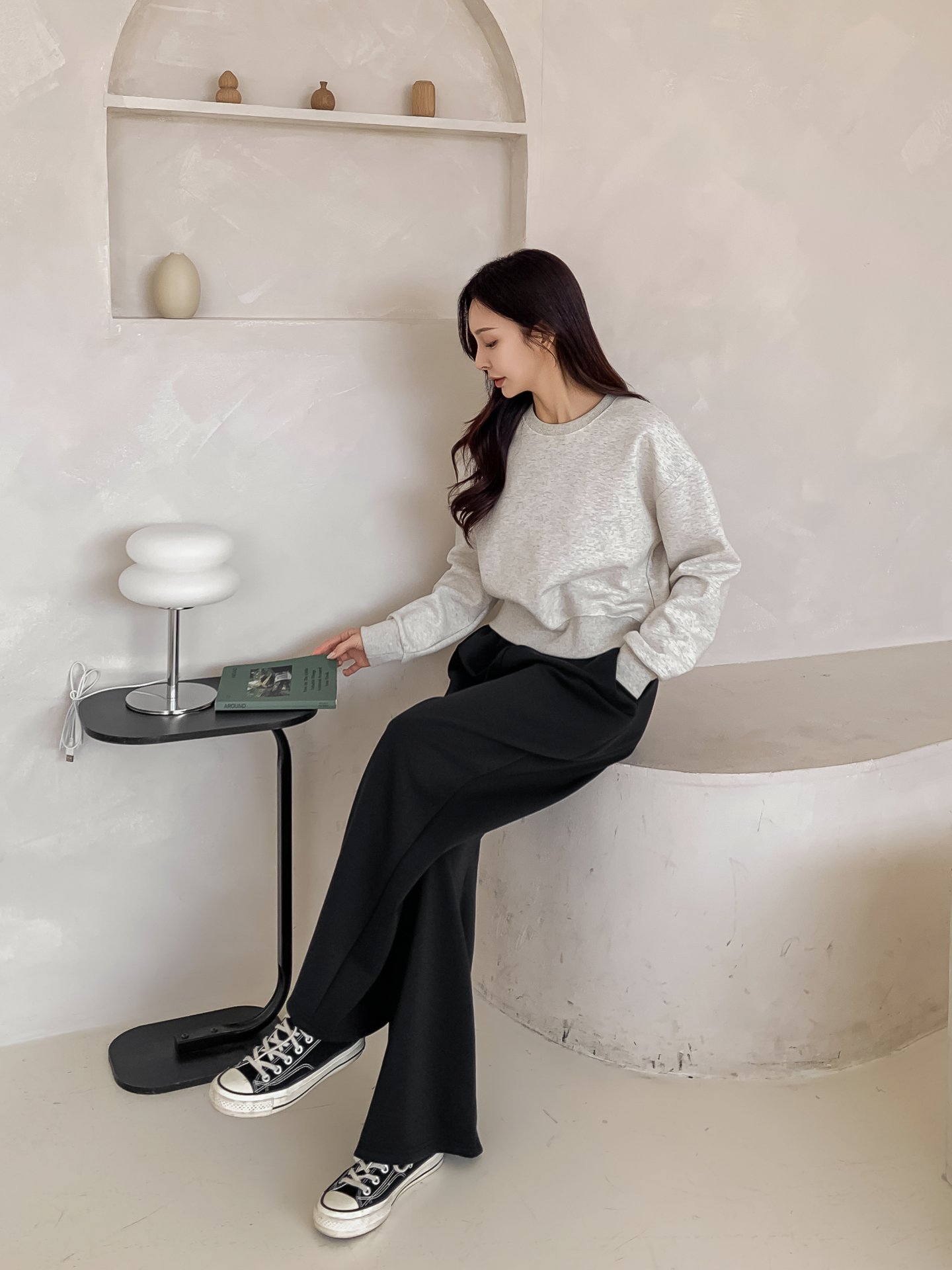 ポケットウエストゴムロングストレート無地パンツ | 詳細画像8