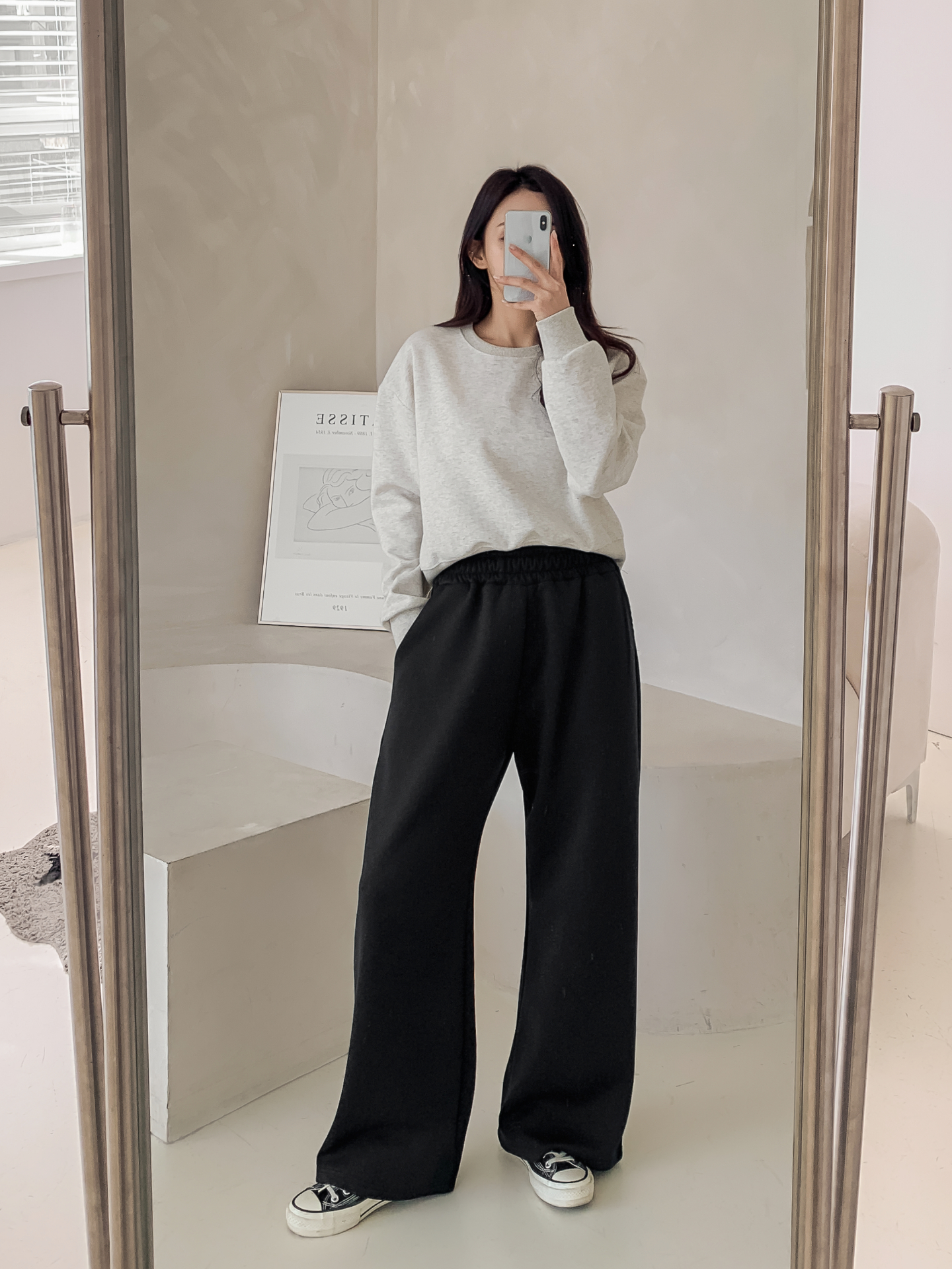 ポケットウエストゴムロングストレート無地パンツ | 詳細画像16