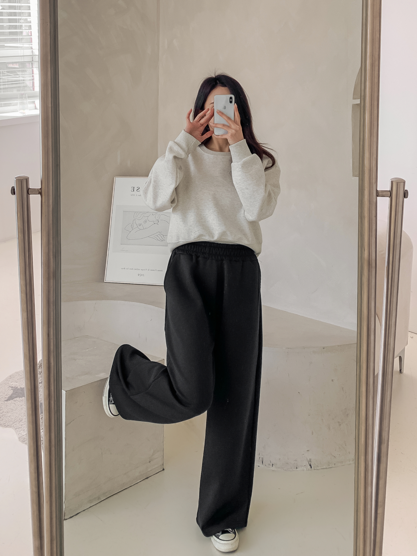 ポケットウエストゴムロングストレート無地パンツ | 詳細画像17