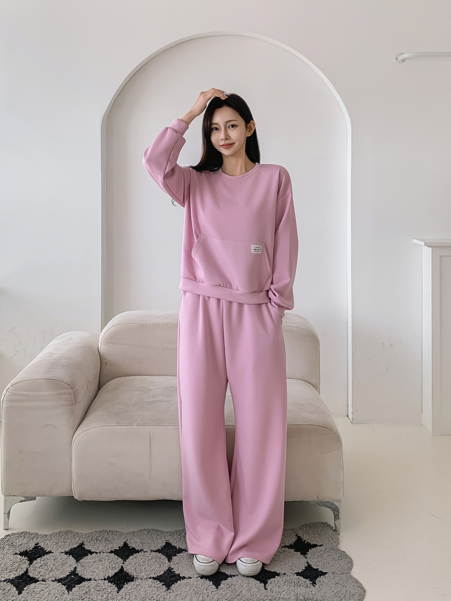 ポケットウエストゴムロングストレート無地パンツ | 詳細画像21