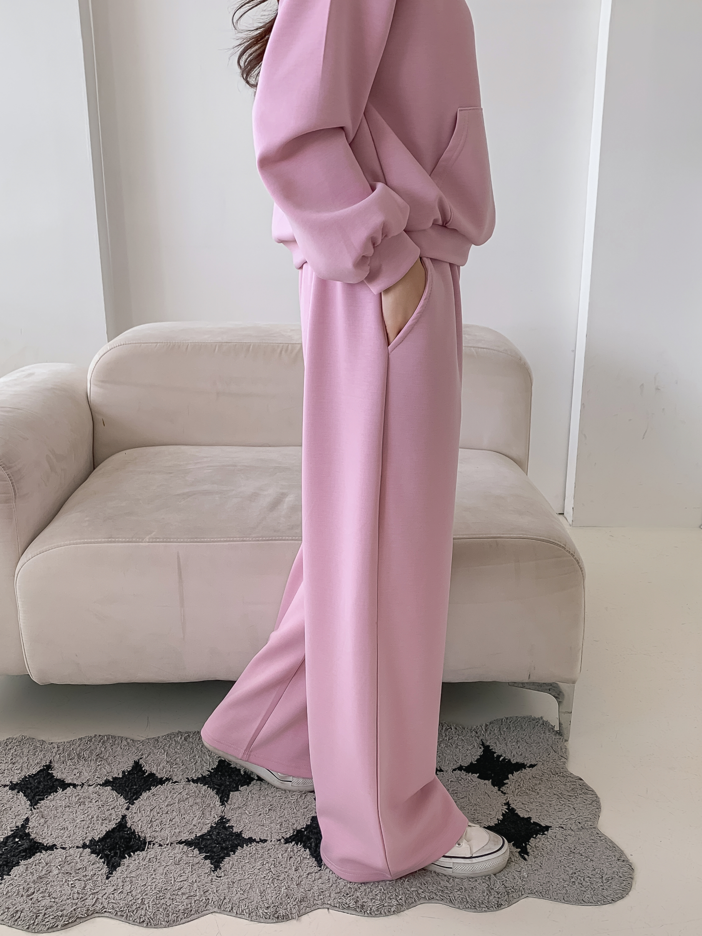 ポケットウエストゴムロングストレート無地パンツ | 詳細画像22