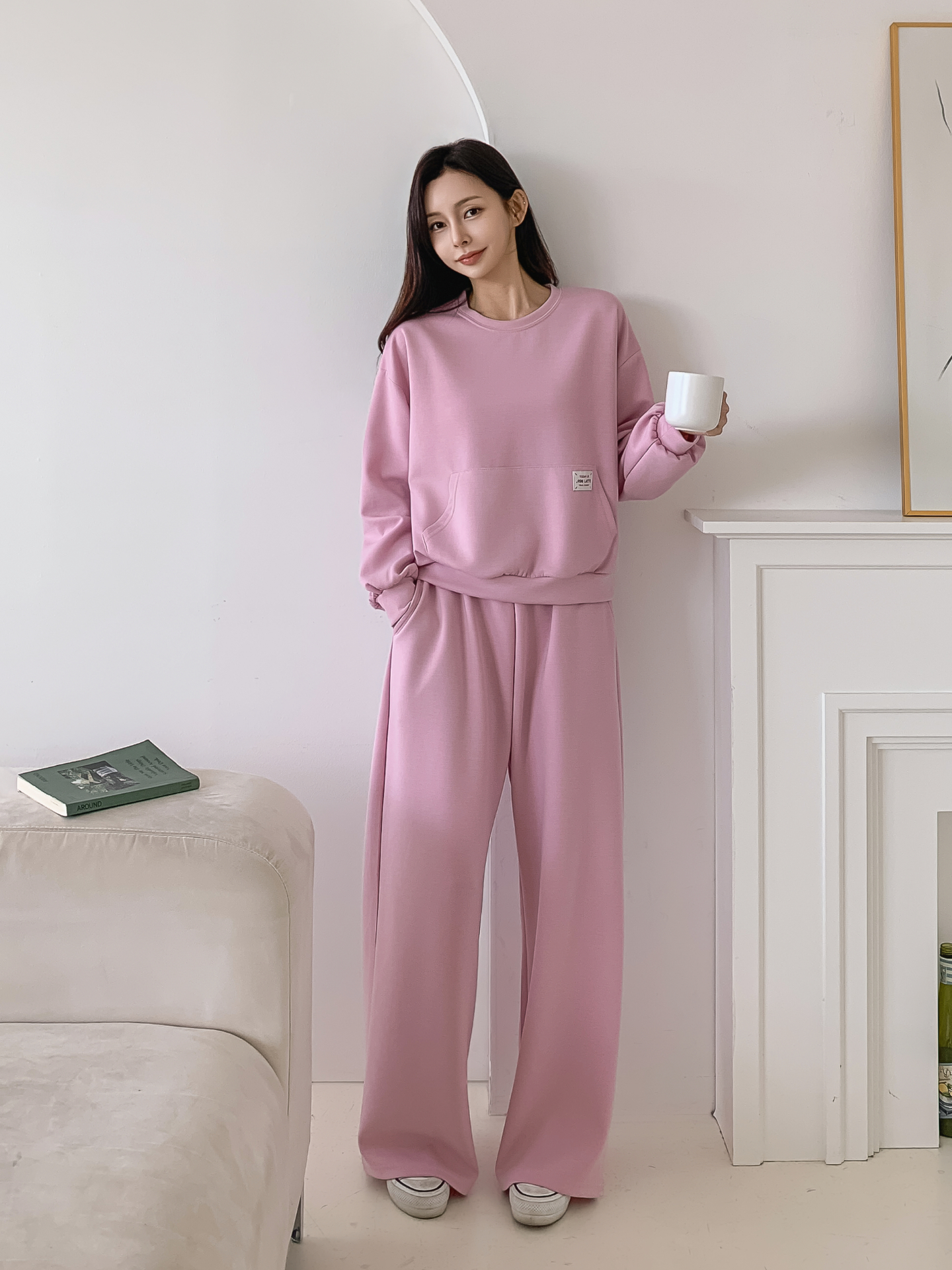 ポケットウエストゴムロングストレート無地パンツ | 詳細画像23