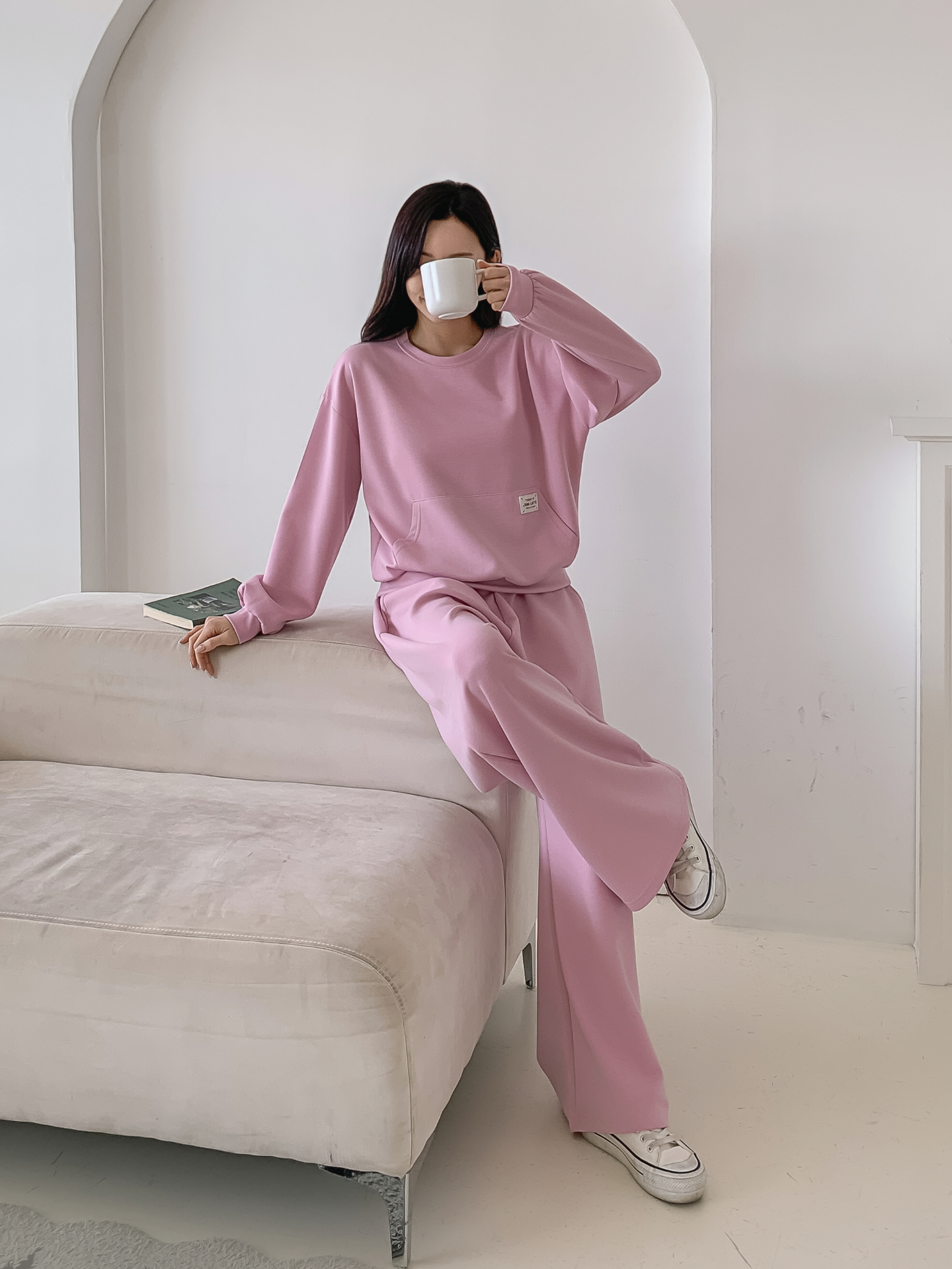 ポケットウエストゴムロングストレート無地パンツ | 詳細画像25