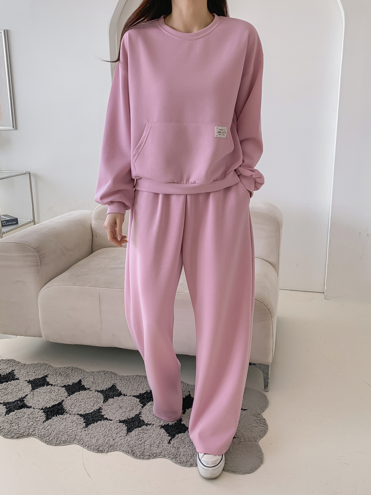 ポケットウエストゴムロングストレート無地パンツ | 詳細画像26