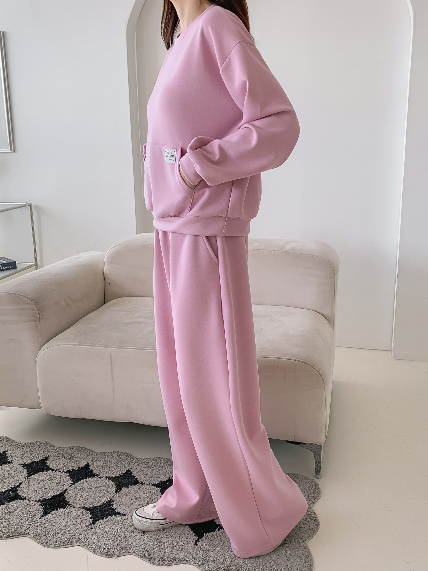 ポケットウエストゴムロングストレート無地パンツ | 詳細画像27