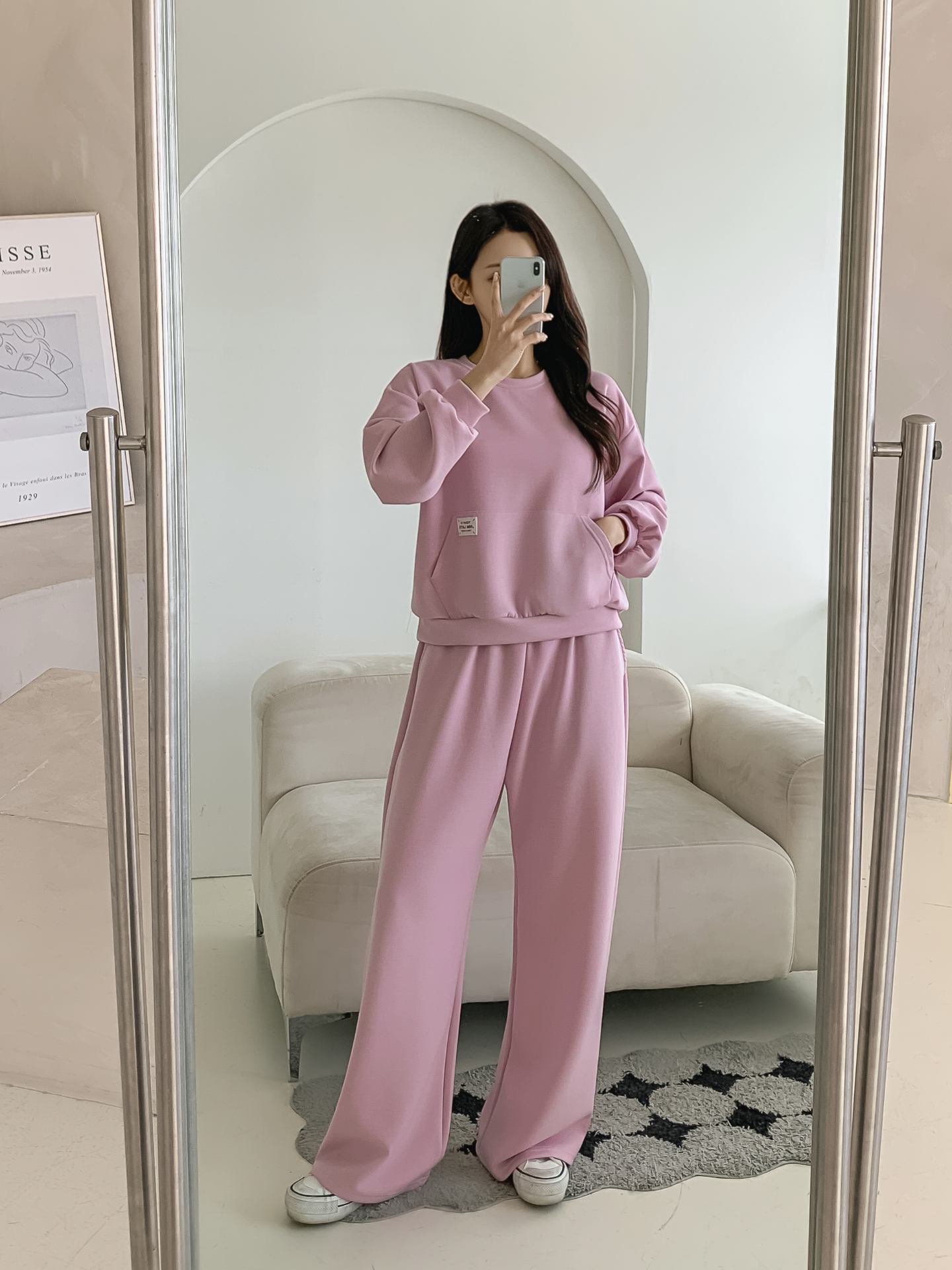 ポケットウエストゴムロングストレート無地パンツ | 詳細画像28