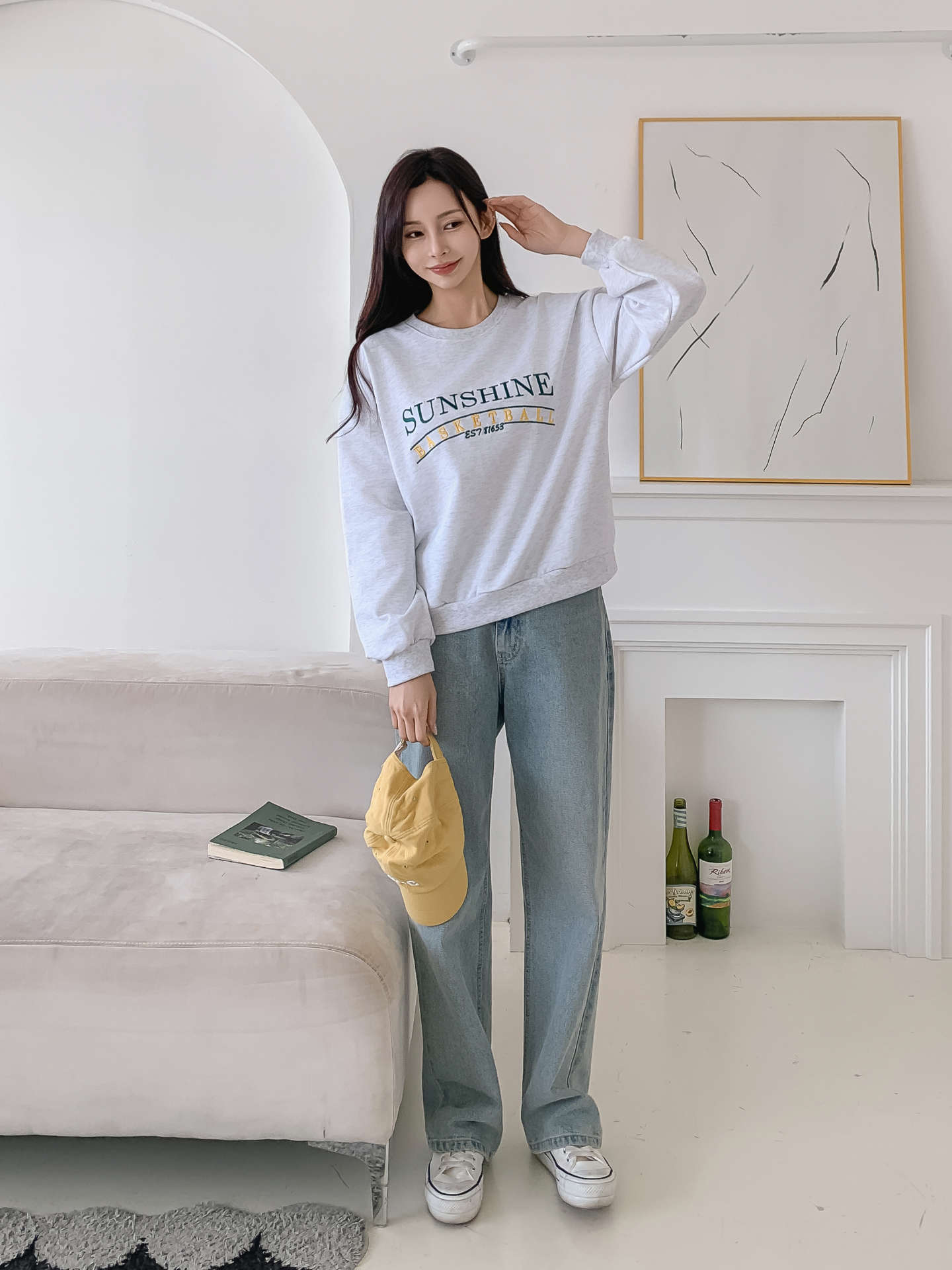 ラウンドネックルーズ長袖刺繍スウェット | 詳細画像4