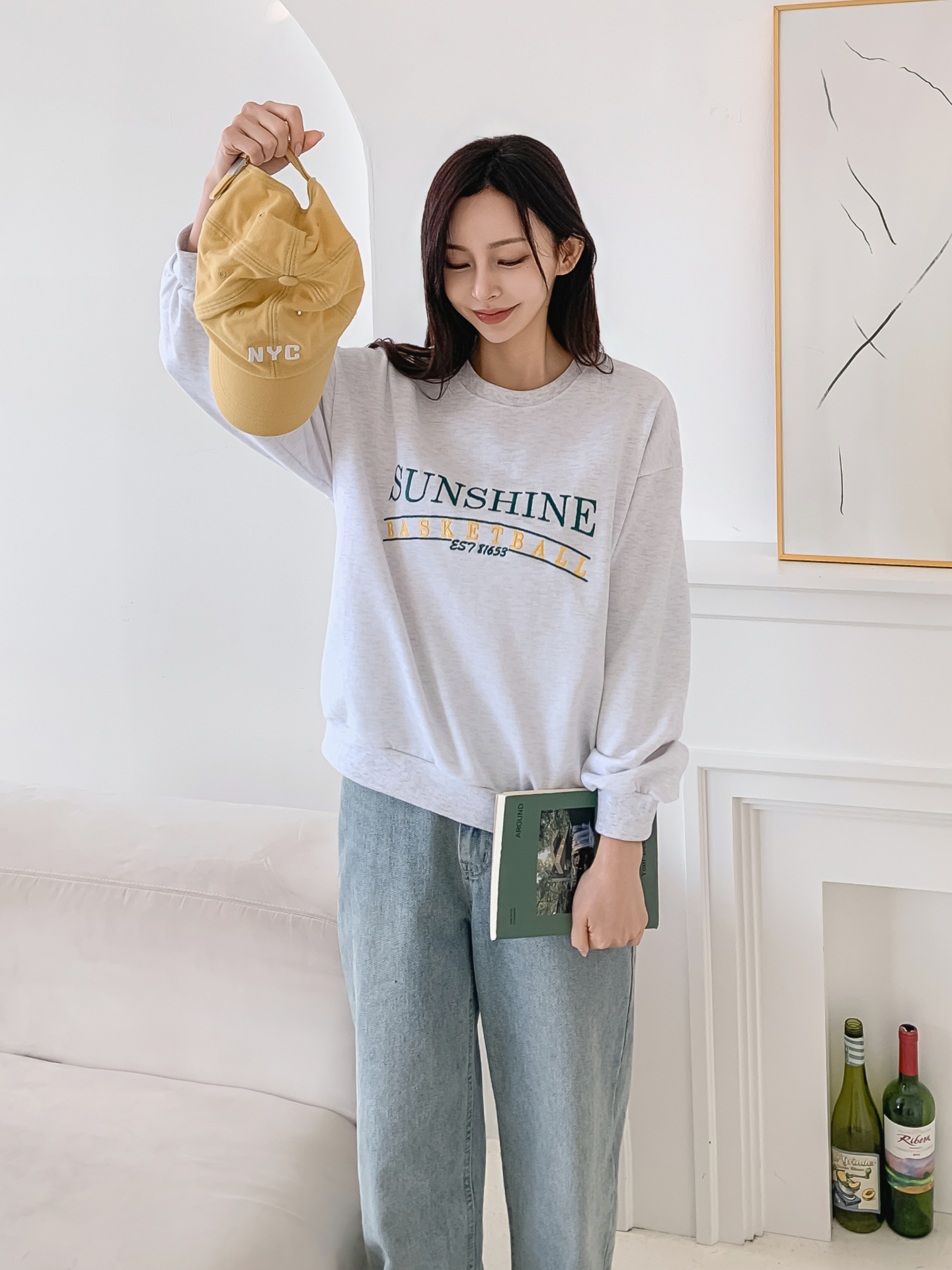 ラウンドネックルーズ長袖刺繍スウェット | 詳細画像3