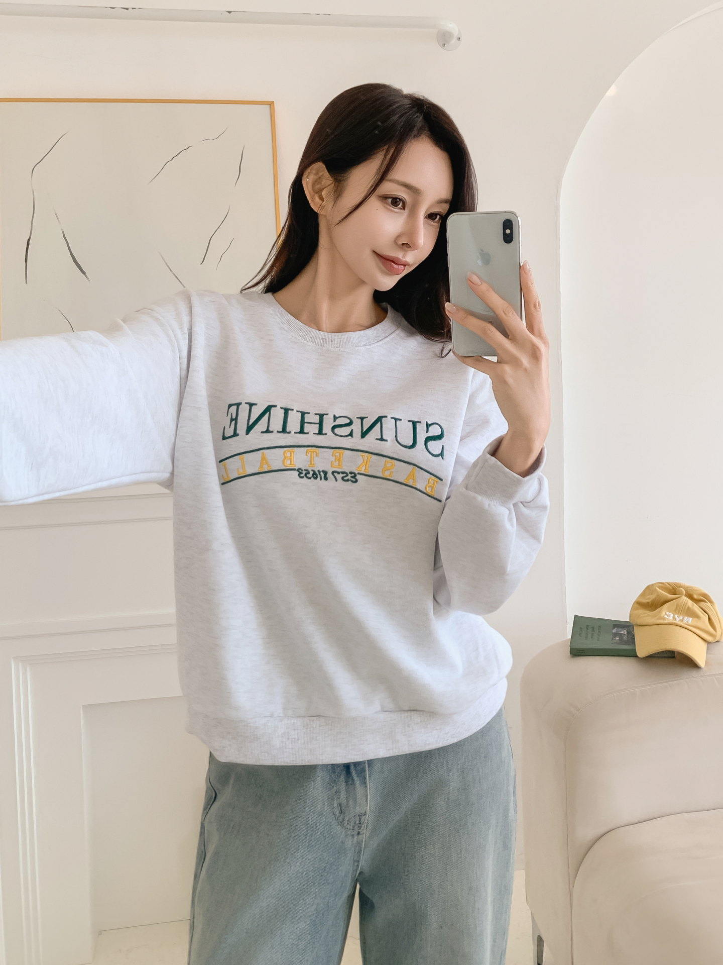 ラウンドネックルーズ長袖刺繍スウェット | 詳細画像15