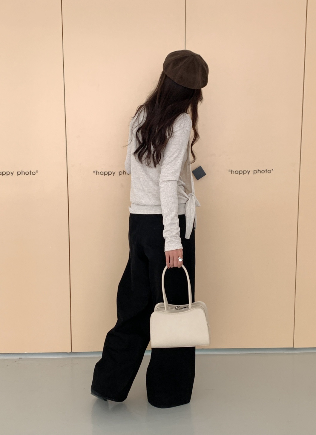 レザー調ダブルジップ無地トートバッグ | 詳細画像9