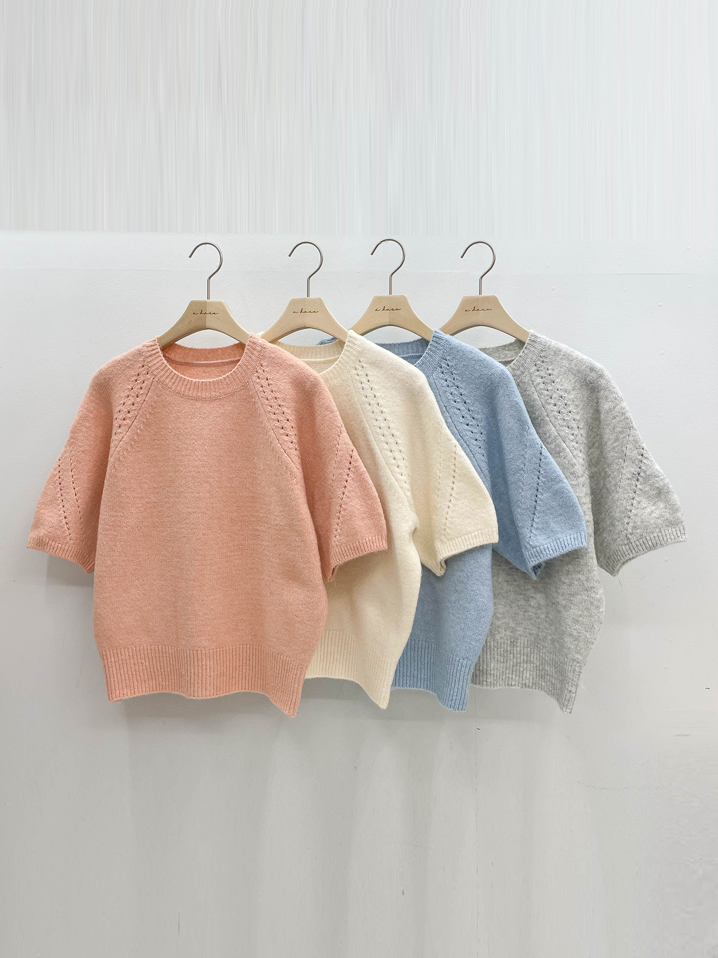 ラウンドネックパフスリーブルーズ半袖セミクロップドニット | 詳細画像19