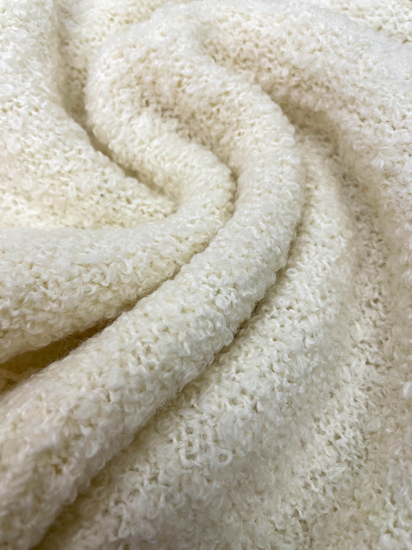 ウール混カラールーズ長袖ビジューボタンセミクロップド無地カーディガン | 詳細画像13