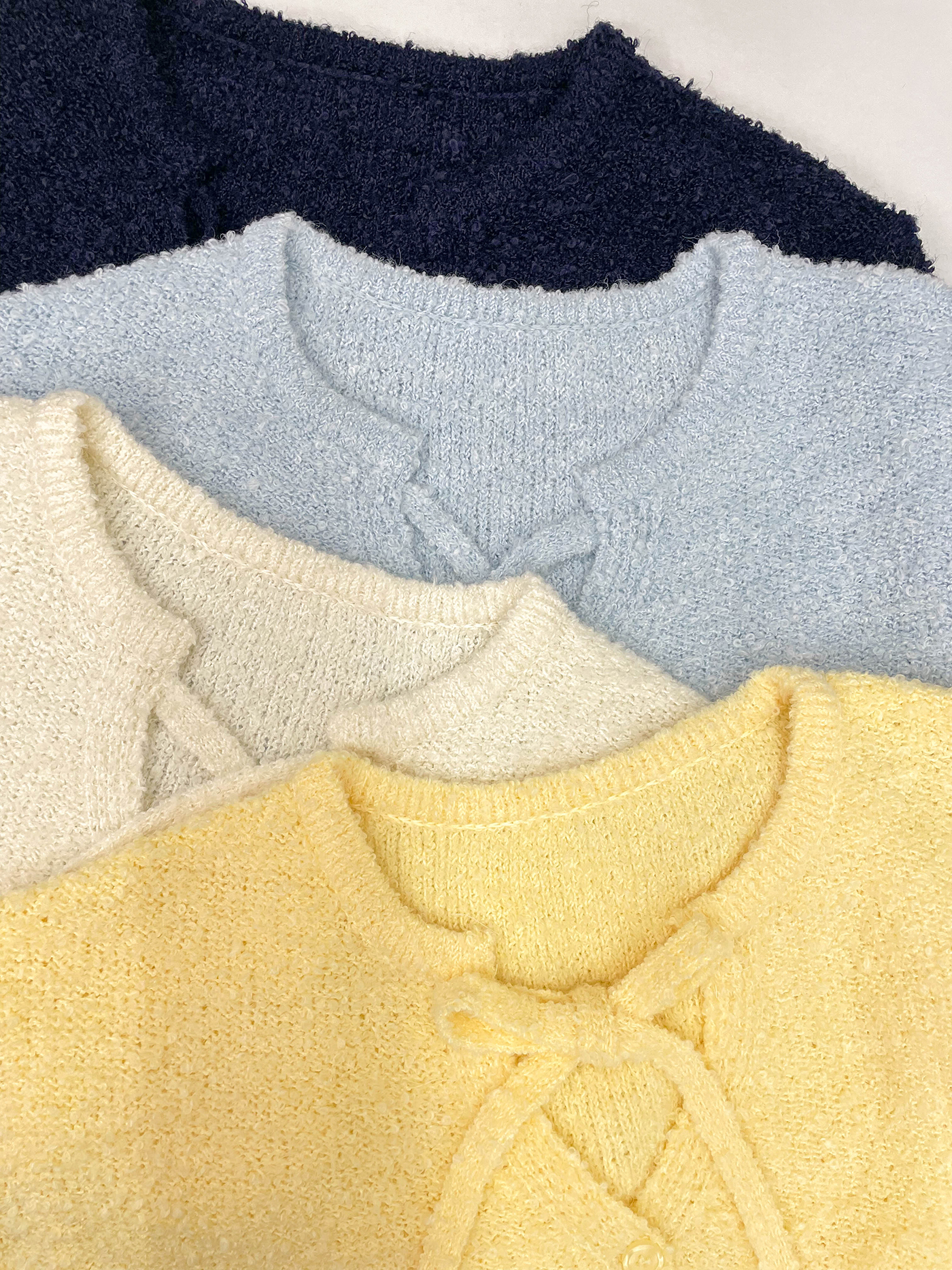 ブークレウール混ボタンストラップラウンドネックルーズ長袖無地カーディガン | 詳細画像12