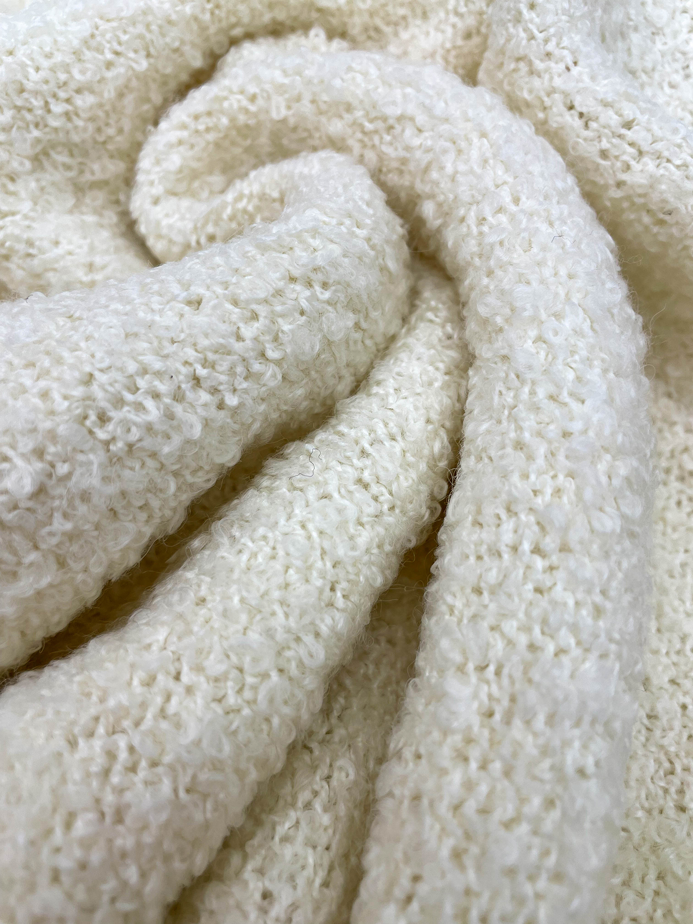 ブークレウール混ボタンストラップラウンドネックルーズ長袖無地カーディガン | 詳細画像13