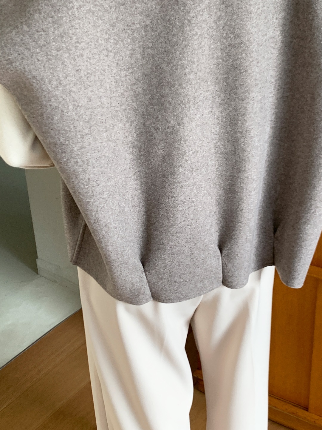 ラインオーバーサイズショールカラー無地ベスト | 詳細画像14