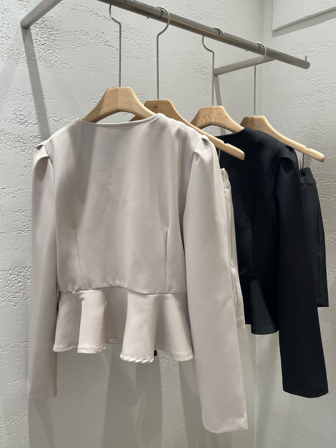 ボタンオープンカラーラインパフスリーブショート長袖フレア無地ツーピース(トップス、ボトムス)ジャケットショートパンツ | 詳細画像23