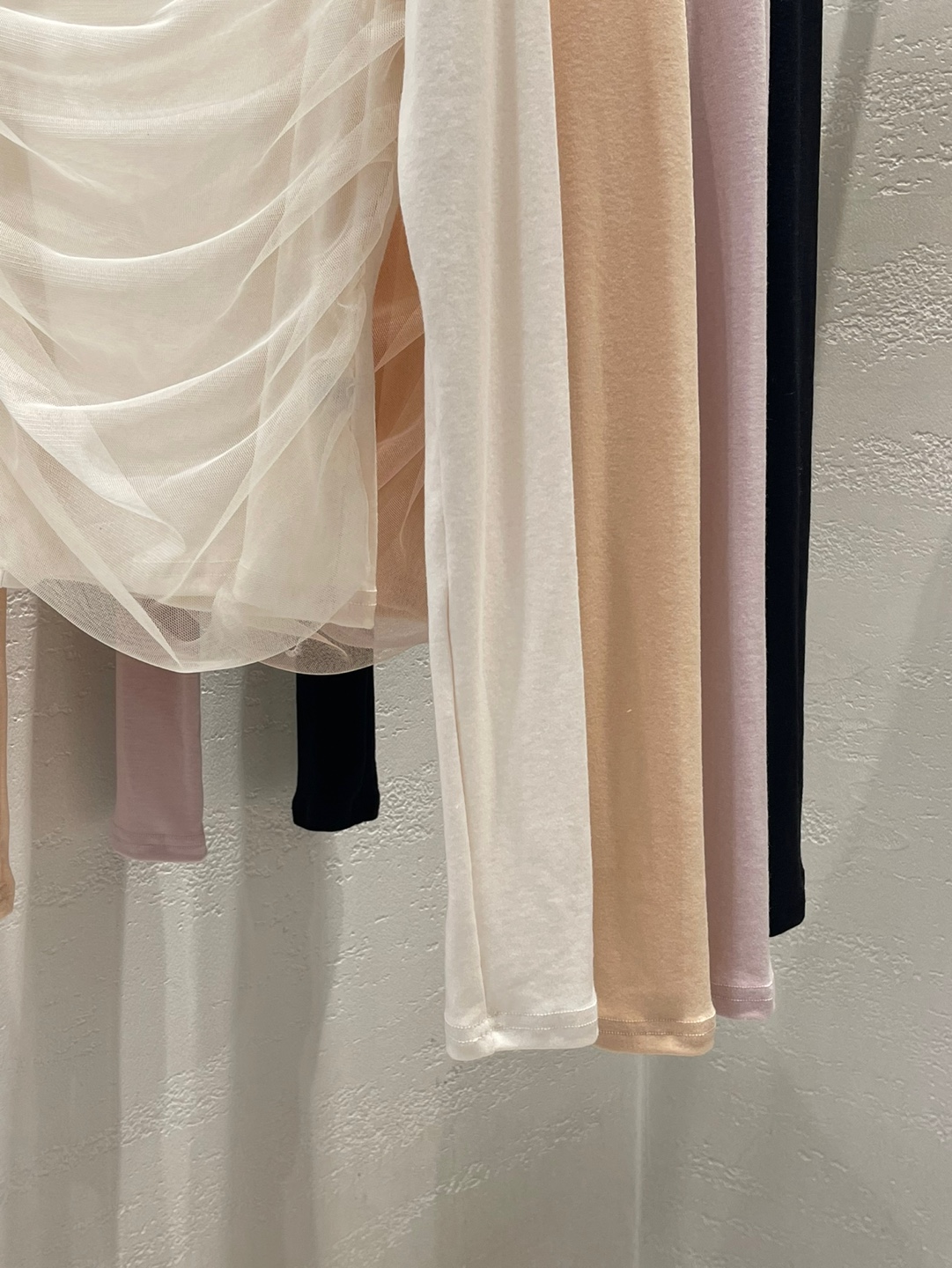 シフォンコンビスクエアネックスリムレイヤード風長袖無地Tシャツ | 詳細画像23