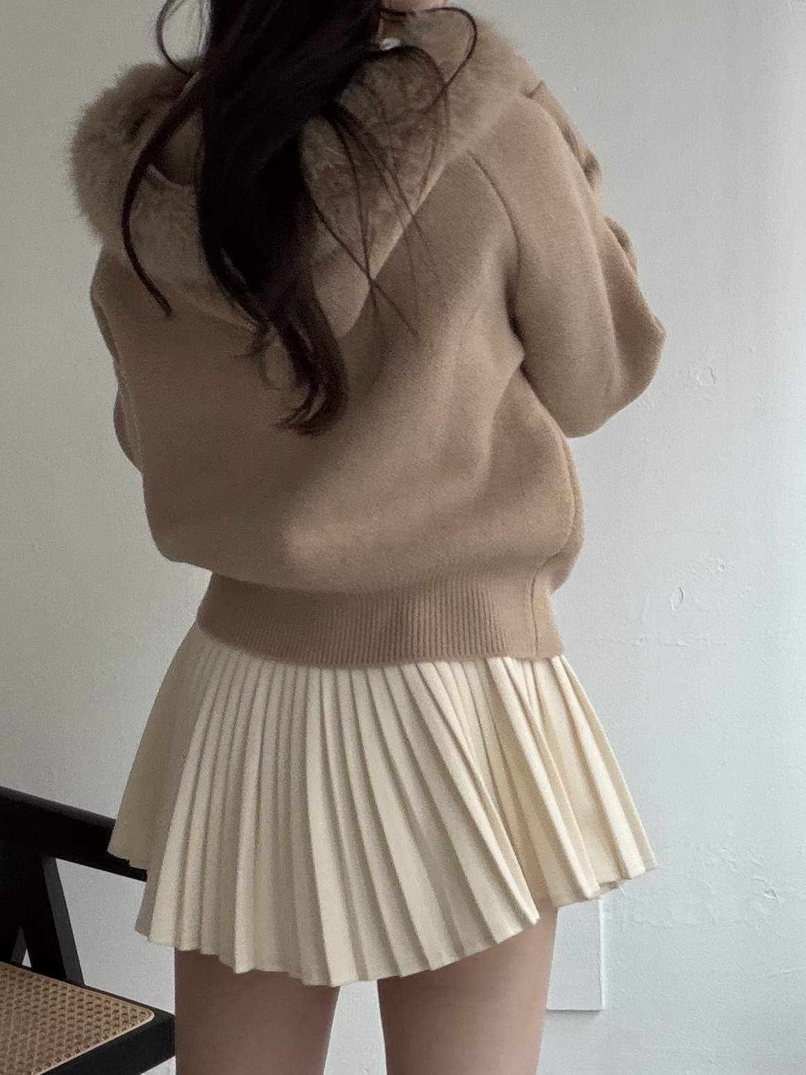 エコファーフード付きニットパーカー | 詳細画像11