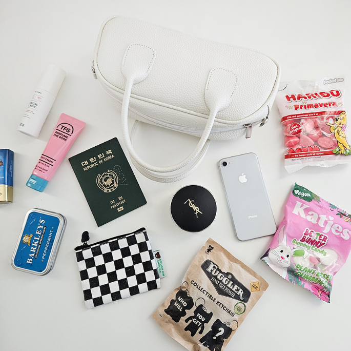 レザー調ジップアップスタッズDリング無地ショルダーバッグハンドバッグ2WAYストラップセット(バックルあり) | 詳細画像13