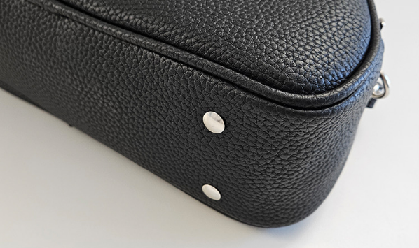 レザー調ジップアップスタッズDリング無地ショルダーバッグハンドバッグ2WAYストラップセット(バックルあり) | 詳細画像26