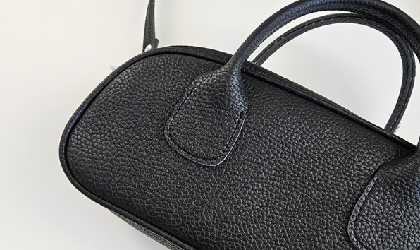 レザー調ジップアップスタッズDリング無地ショルダーバッグハンドバッグ2WAYストラップセット(バックルあり) | 詳細画像27