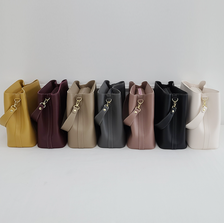 レザー調ジップアップDリング無地ショルダーバッグストラップセット(バックルあり) | 詳細画像6