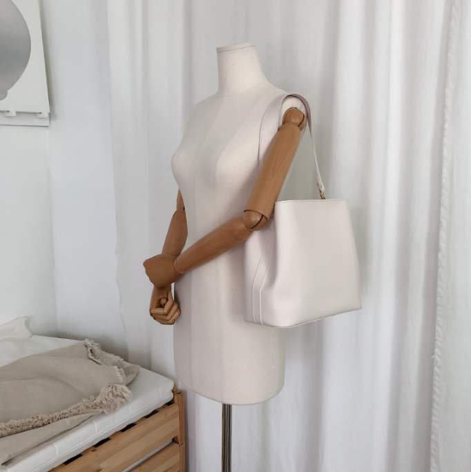 レザー調ジップアップDリング無地ショルダーバッグストラップセット(バックルあり) | 詳細画像4