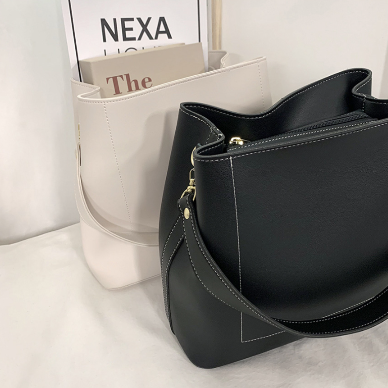 レザー調ジップアップDリング無地ショルダーバッグストラップセット(バックルあり) | 詳細画像7