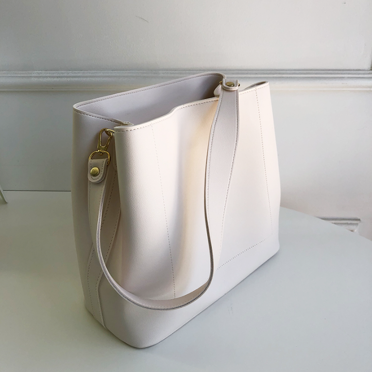 レザー調ジップアップDリング無地ショルダーバッグストラップセット(バックルあり) | 詳細画像11