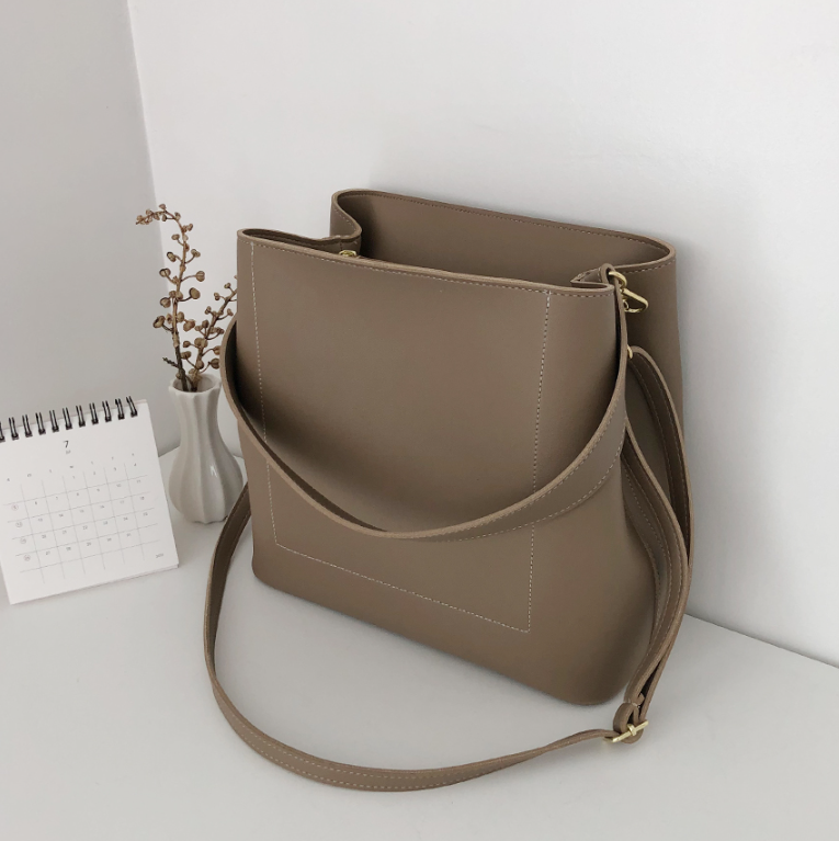 レザー調ジップアップDリング無地ショルダーバッグストラップセット(バックルあり) | 詳細画像23