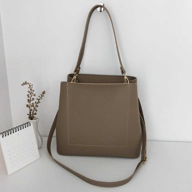 レザー調ジップアップDリング無地ショルダーバッグストラップセット(バックルあり) | 詳細画像24