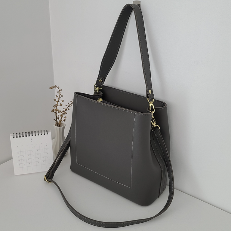 レザー調ジップアップDリング無地ショルダーバッグストラップセット(バックルあり) | 詳細画像26