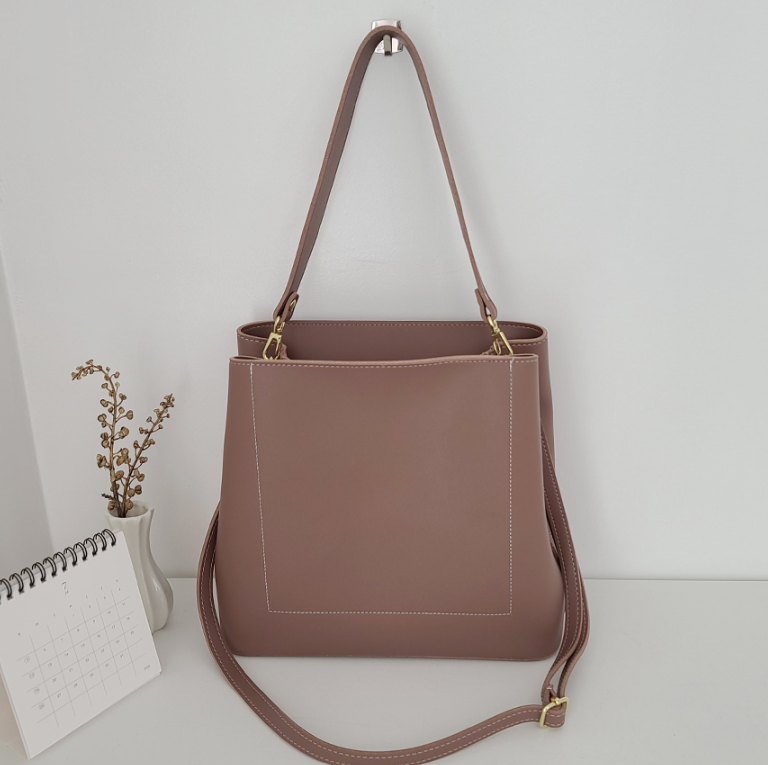 レザー調ジップアップDリング無地ショルダーバッグストラップセット(バックルあり) | 詳細画像29