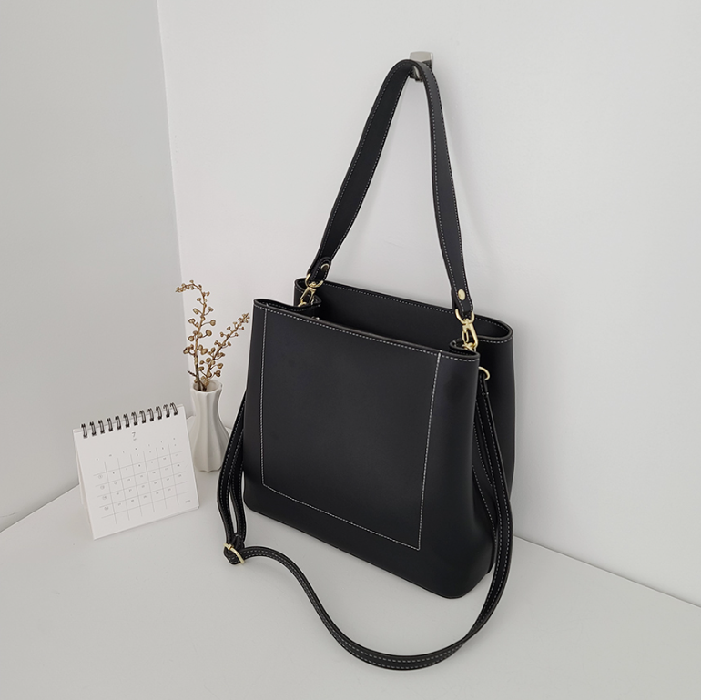 レザー調ジップアップDリング無地ショルダーバッグストラップセット(バックルあり) | 詳細画像34