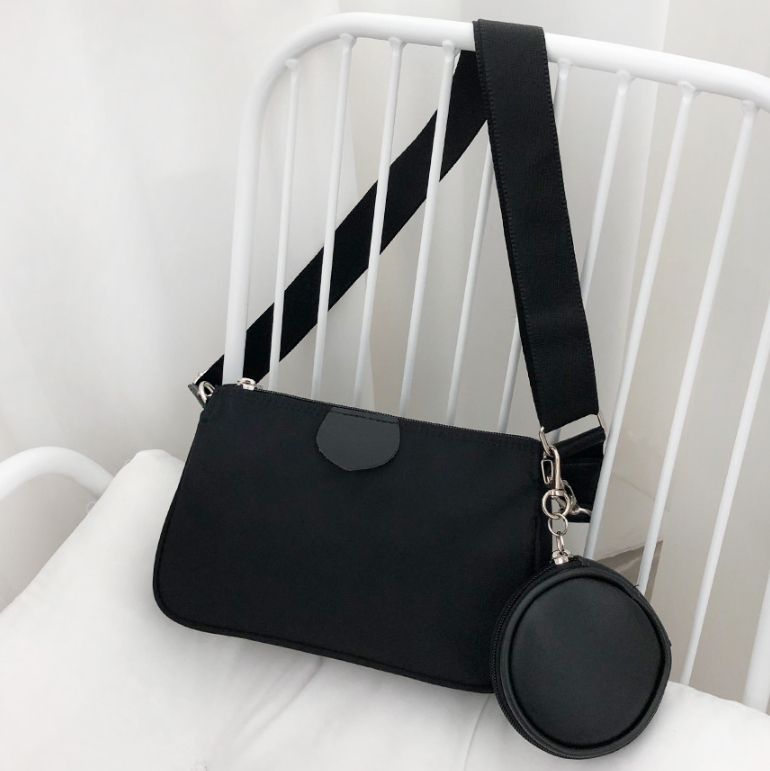 ジップアップポケットDリング無地ショルダーバッグポーチ付 | 詳細画像6