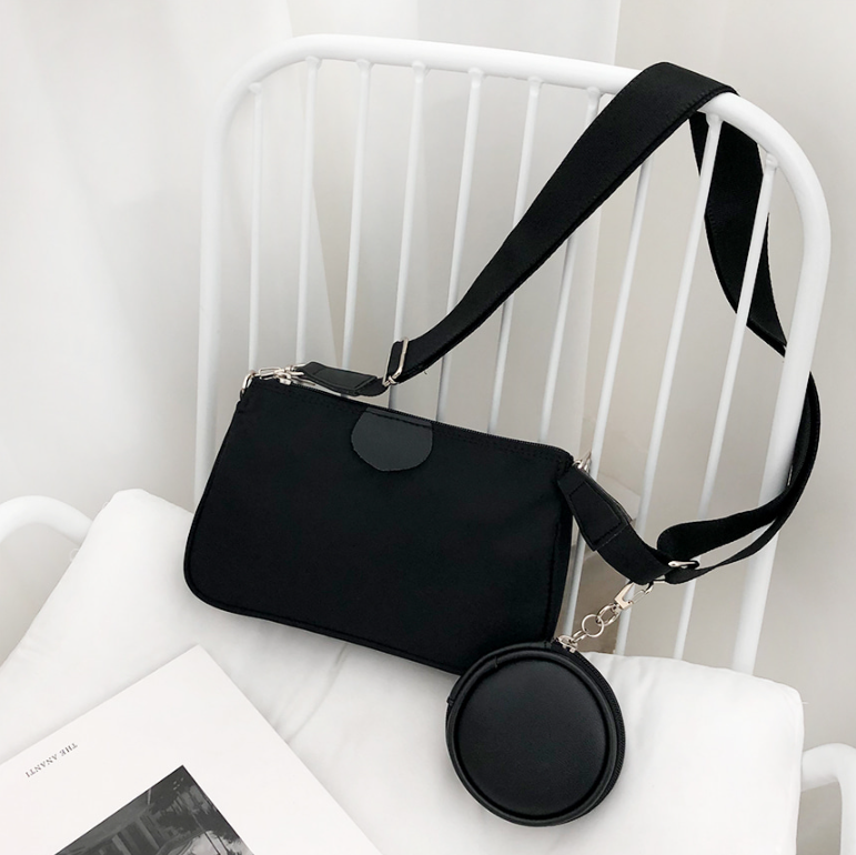 ジップアップポケットDリング無地ショルダーバッグポーチ付 | 詳細画像10