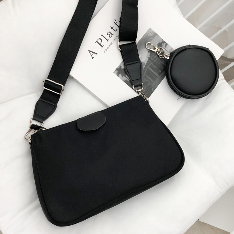 ジップアップポケットDリング無地ショルダーバッグポーチ付 | 詳細画像11