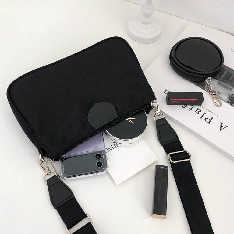 ジップアップポケットDリング無地ショルダーバッグポーチ付 | 詳細画像14