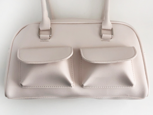 レザー調ジップアップフラップポケット無地トートバッグ | 詳細画像22