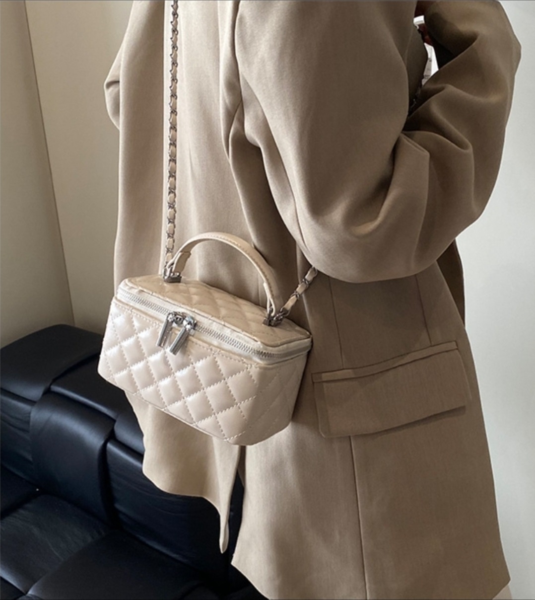 レザー調ダブルジップショルダーバッグ | 詳細画像2