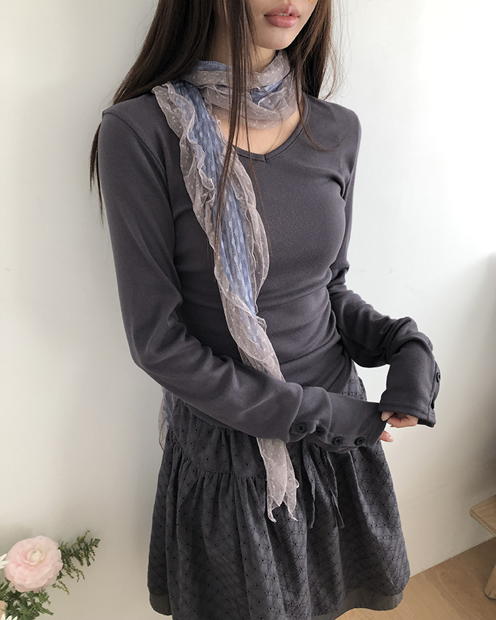 シースルーギャザードットマフラー | レディースファッション通販 - DHOLIC