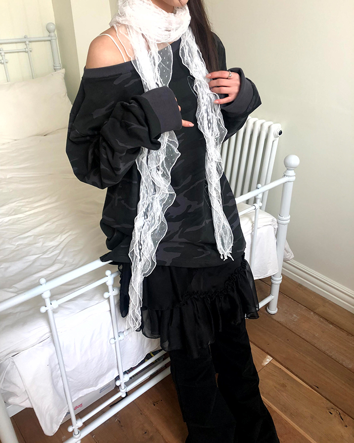 シースルーギャザードットマフラー | レディースファッション通販 - DHOLIC