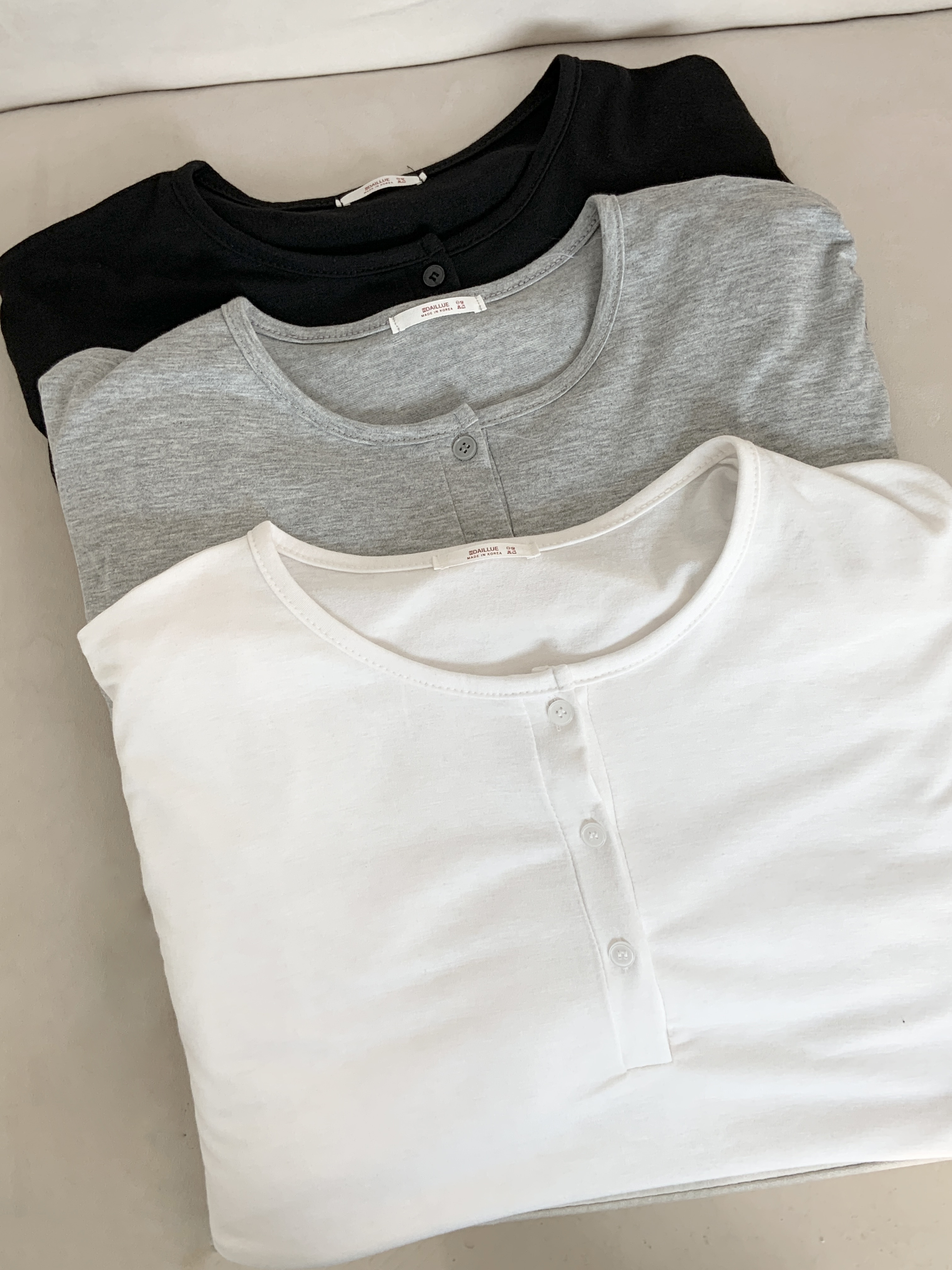 ヘンリーネックハーフボタンルーズ長袖無地Tシャツ | 詳細画像20