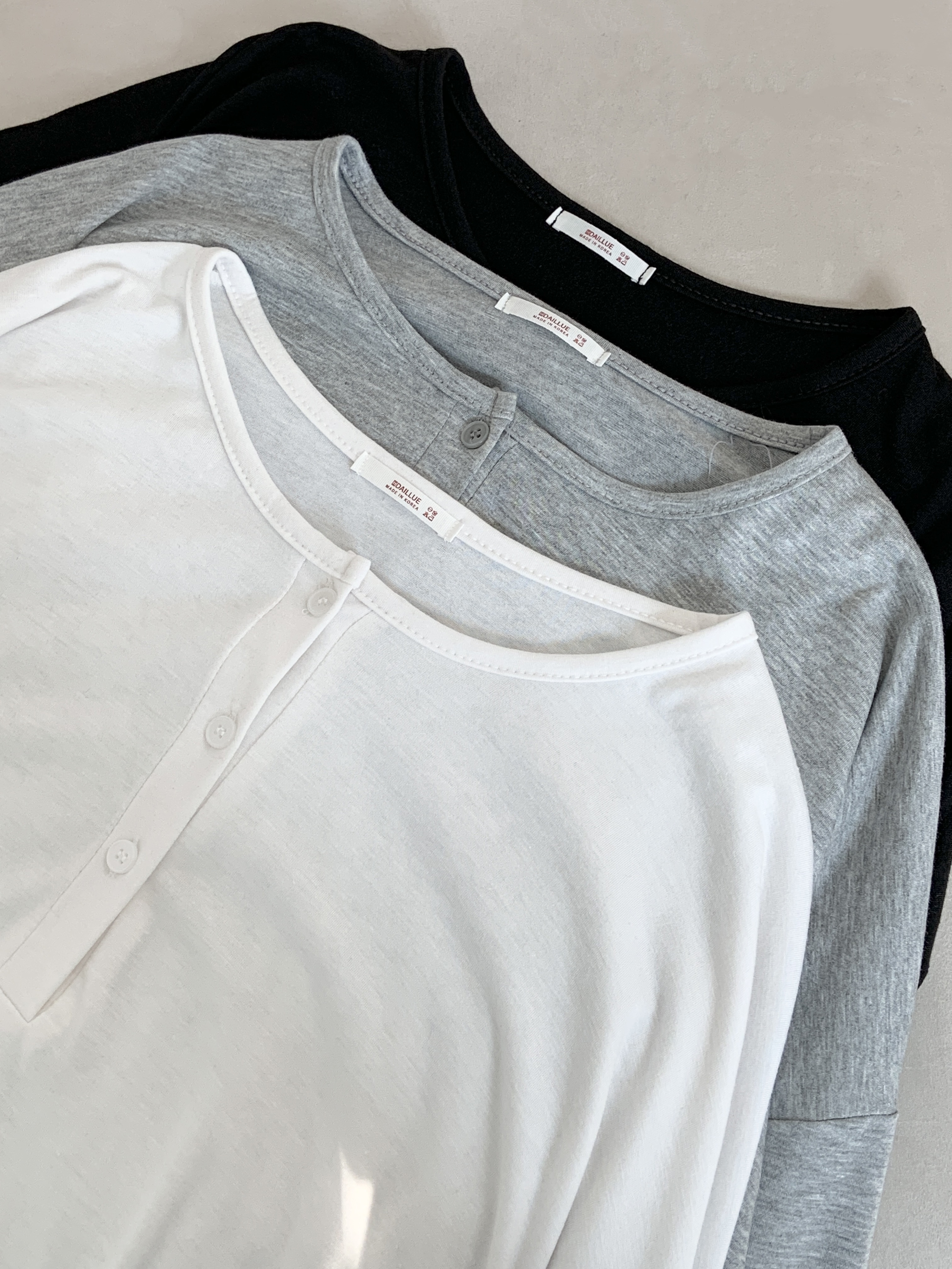 ヘンリーネックハーフボタンルーズ長袖無地Tシャツ | 詳細画像21