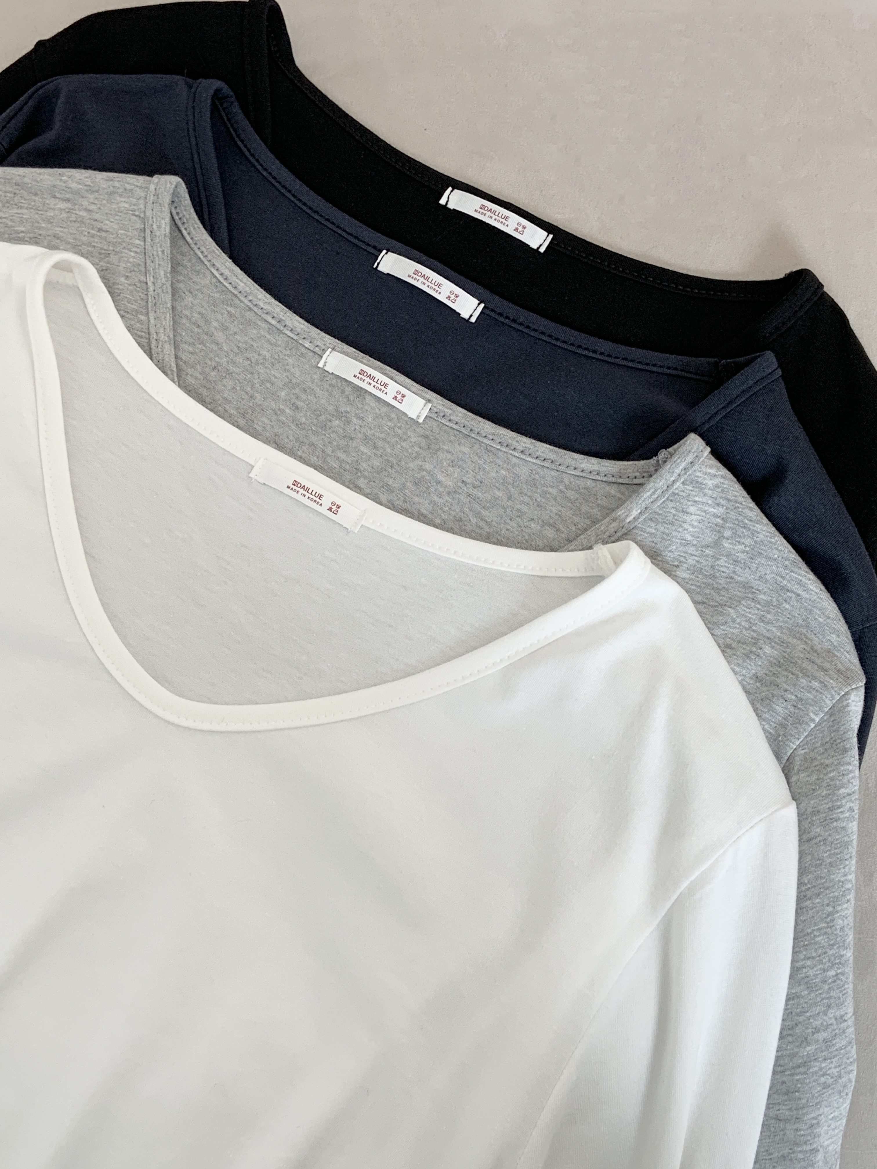 Vネックルーズ長袖ハーフ無地Tシャツ | 詳細画像21